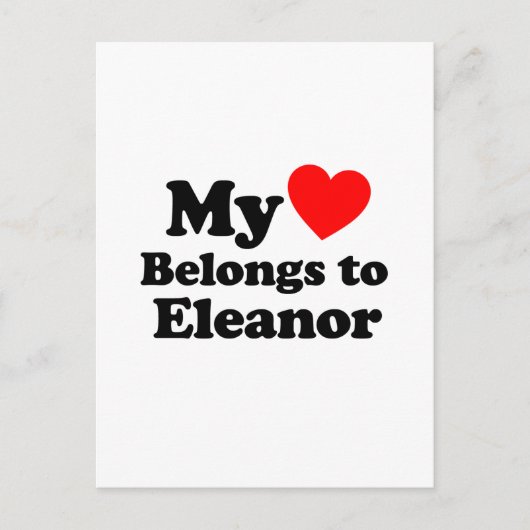 Carte Postale Mon coeur appartient à Eleanor (Devant)