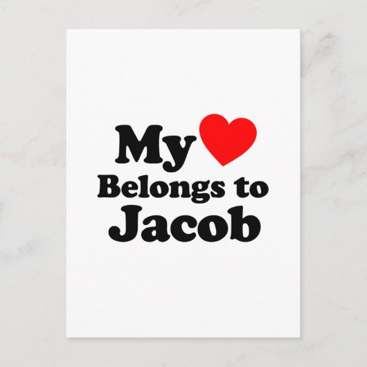 Carte Postale Mon coeur appartient à Jacob (Devant)