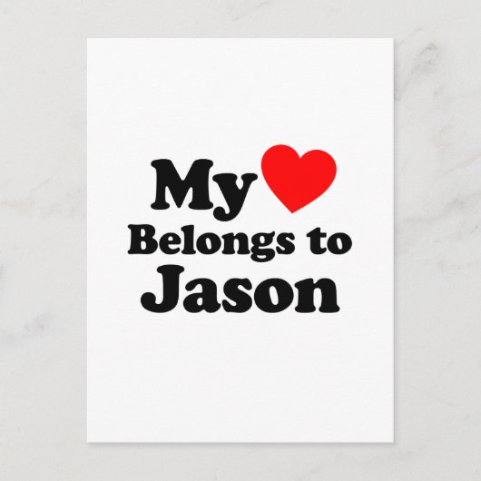 Carte Postale Mon coeur appartient à Jason (Devant)