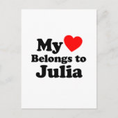Carte Postale Mon coeur appartient à Julia (Devant)