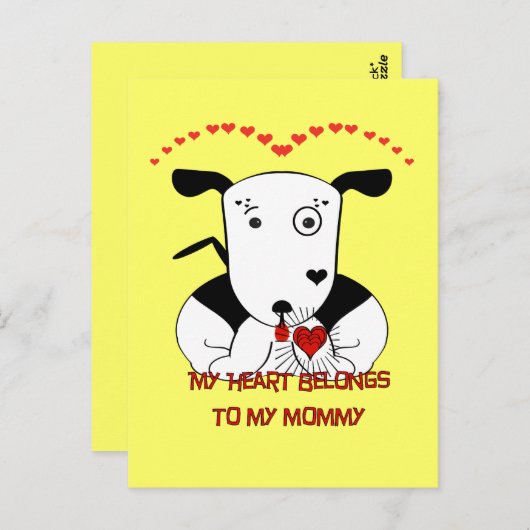 Carte Postale Mon coeur appartient à ma maman (Devant / Derrière)