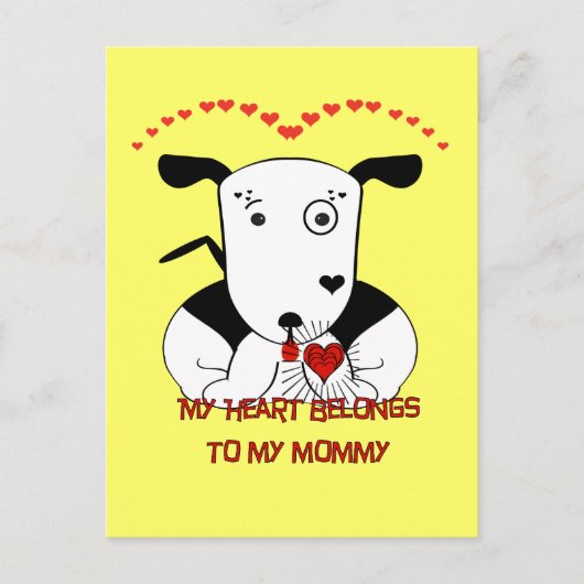 Carte Postale Mon coeur appartient à ma maman (Devant)