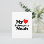Carte Postale Mon coeur appartient à Noah (Debout devant)