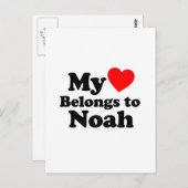 Carte Postale Mon coeur appartient à Noah (Devant / Derrière)