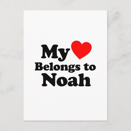 Carte Postale Mon coeur appartient à Noah (Devant)