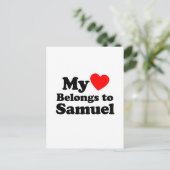 Carte Postale Mon coeur appartient à Samuel (Debout devant)