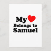 Carte Postale Mon coeur appartient à Samuel (Devant)