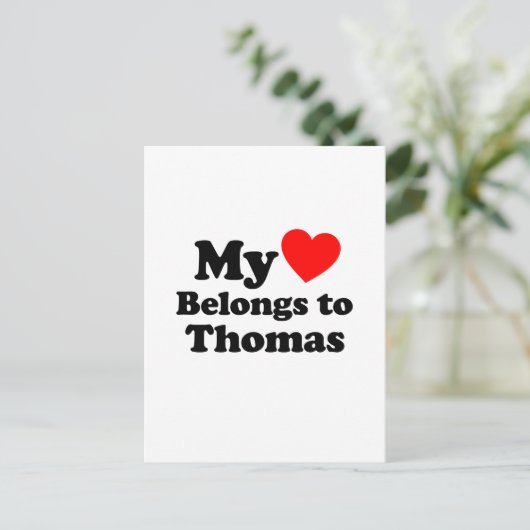 Carte Postale Mon coeur appartient à Thomas (Debout devant)
