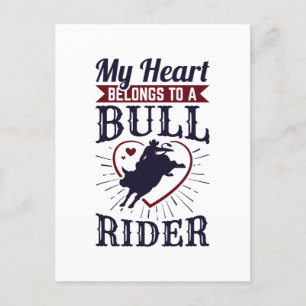 Carte Postale Mon coeur appartient à un Bull Rider