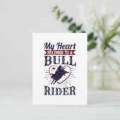 Carte Postale Mon cœur appartient à un cavalier de taureau (Debout devant)