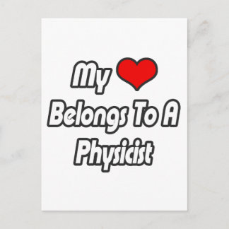Carte Postale Mon Coeur Appartient À Un Physicien