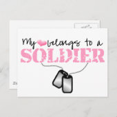 Carte Postale Mon Coeur Appartient À Un Soldat (Devant / Derrière)