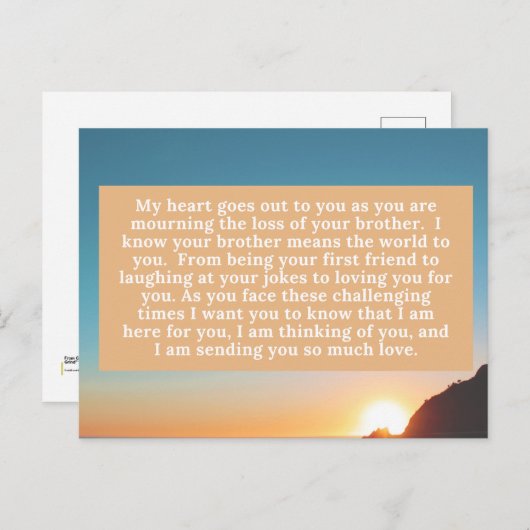 Carte Postale Mon cœur est avec toi (Devant / Derrière)