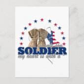 Carte Postale mon coeur est avec un soldat mon fils (Devant)