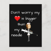 Carte Postale Mon coeur est plus gros que mon aiguille (Devant)