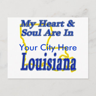 Carte Postale Mon Coeur Et Mon Âme Sont En Louisiane