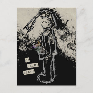 Carte Postale mon coeur plonge compassion sinibunny