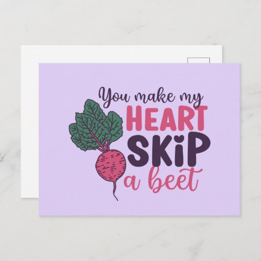 Carte Postale Mon coeur Sauter une betterave mignonne Drôle Sain (Devant / Derrière)