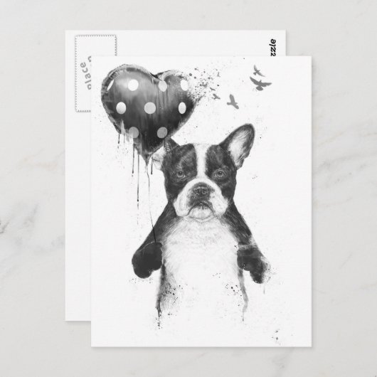 Carte Postale Mon coeur va boum (Devant / Derrière)