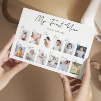 Carte Postale Mon Collage de Photos de la Première Année