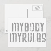 Carte Postale Mon corps, mes règles (Devant / Derrière)