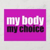 Carte Postale Mon corps Mon choix Choix Choix Choix Feminist Ros (Devant)