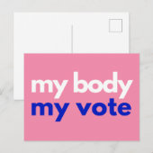 Carte Postale Mon corps Mon vote Roevember (Devant / Derrière)
