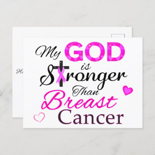 Carte Postale Mon Dieu est plus fort que le cancer du sein