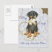 Carte Postale Mon Doberman A Mangé Mon Plan De Leçon (Devant / Derrière)