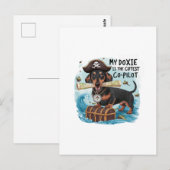 Carte Postale Mon Doxie Est Le Copilote Le Plus Mignon (Devant / Derrière)