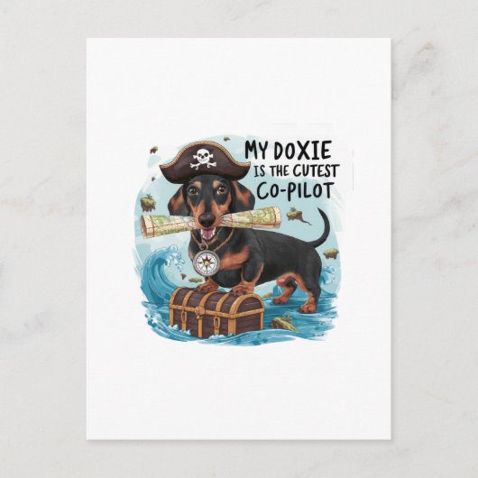 Carte Postale Mon Doxie Est Le Copilote Le Plus Mignon (Devant)
