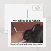 Carte Postale Mon éditeur est un lapin. (Devant / Derrière)
