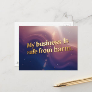 Carte Postale Mon entreprise est en sécurité contre les affirmat