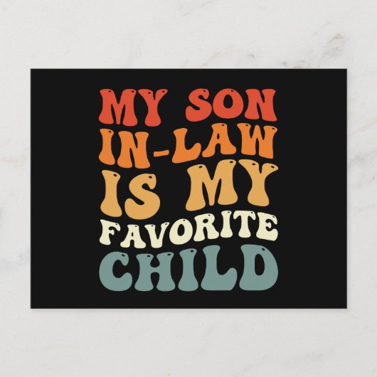 Carte Postale Mon gendre est mon enfant préféré Famille Groovy (Devant)