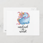 Carte Postale Mon genre de licorne Bleue bizarre (Devant / Derrière)