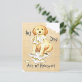 Carte Postale Mon Golden Mate Mes devoirs (Debout devant)