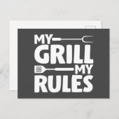Carte Postale Mon Grill Mes règles (Devant / Derrière)