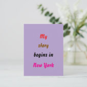 Carte Postale Mon histoire commence à New York (Debout devant)