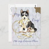 Carte Postale Mon Husky a mangé mon plan de leçon (Devant / Derrière)