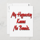 Carte Postale Mon Hypocrisie Ne Connaît Aucune Limite (Devant / Derrière)