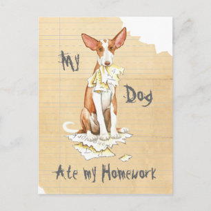 Carte Postale Mon Ibizan Hound A Mangé Ma Maison