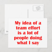 Carte Postale Mon idée d'un effort d'équipe... (Devant / Derrière)