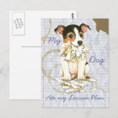 Carte Postale Mon JRT a mangé mon plan de leçon (Devant / Derrière)