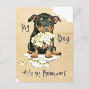 Carte Postale Mon Lancashire Heeler a mangé mes devoirs