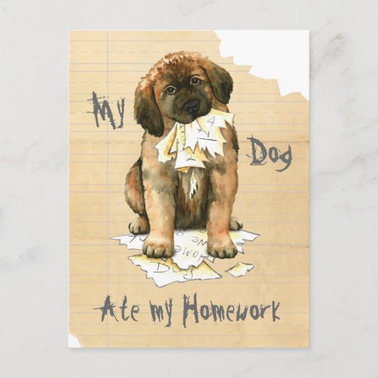 Carte Postale Mon Leonberger A Mangé Ma Maison (Devant)