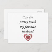 Carte Postale Mon mari préféré Saint-Valentin (Devant / Derrière)