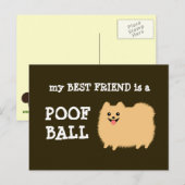 Carte Postale Mon meilleur ami est une boule de poils - Dessin a (Devant / Derrière)