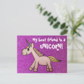 Carte Postale Mon meilleur ami est une licorne (Debout devant)