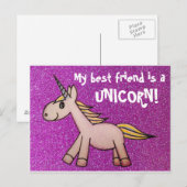 Carte Postale Mon meilleur ami est une licorne (Devant / Derrière)