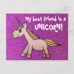 Carte Postale Mon meilleur ami est une licorne